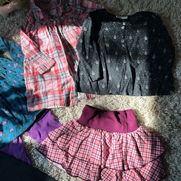 Girls 2T Fall Autumn flannel colorful set of girl toddler tops dresses s… - Picture 2 of 8